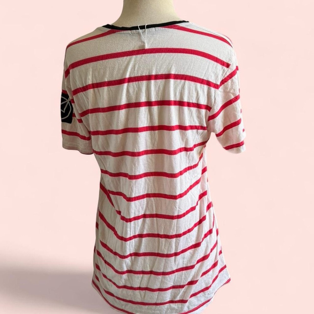 Y2K graphic striped goth punk patch design t-shirt tee - Picture 3 of 5